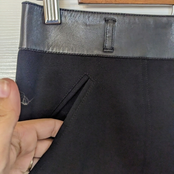 PRADA Leather Trim Pencil Skirt with Pockets - Picture 3 of 8